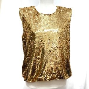Marc New York Gold Sequin Top